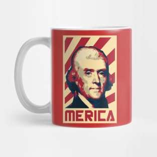Thomas Jefferson Merica Retro Propaganda Mug
